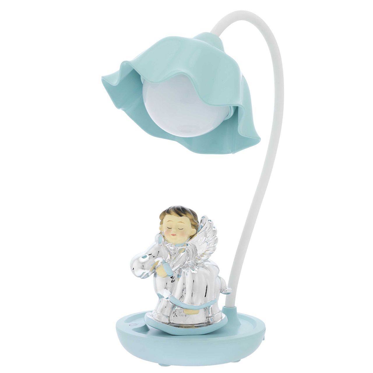 LAMPADA LED CON TOUCH E ANGIOLETTO SU CAVALLINO AZZURRO